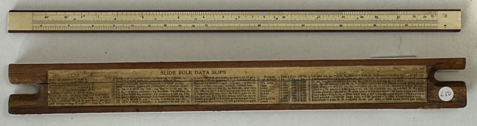 Slide rule data slips